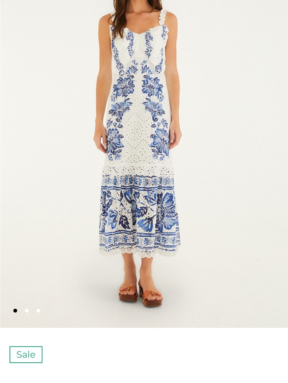$398 NWT FARM Rio Nature Floral Eyelet Midi Dress size S current season - Picture 4 of 6